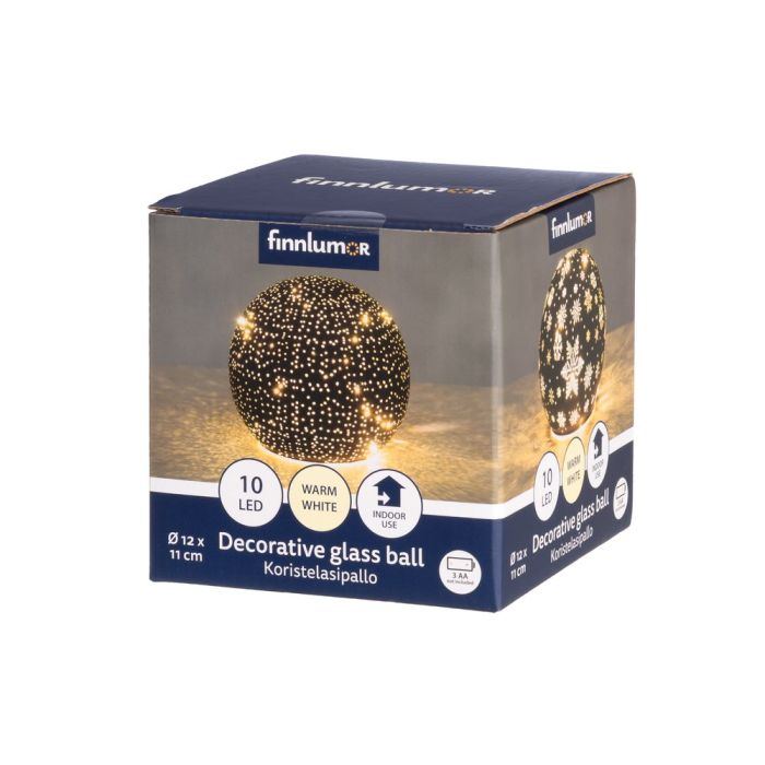 3D LED dekoratīva stikla bumba