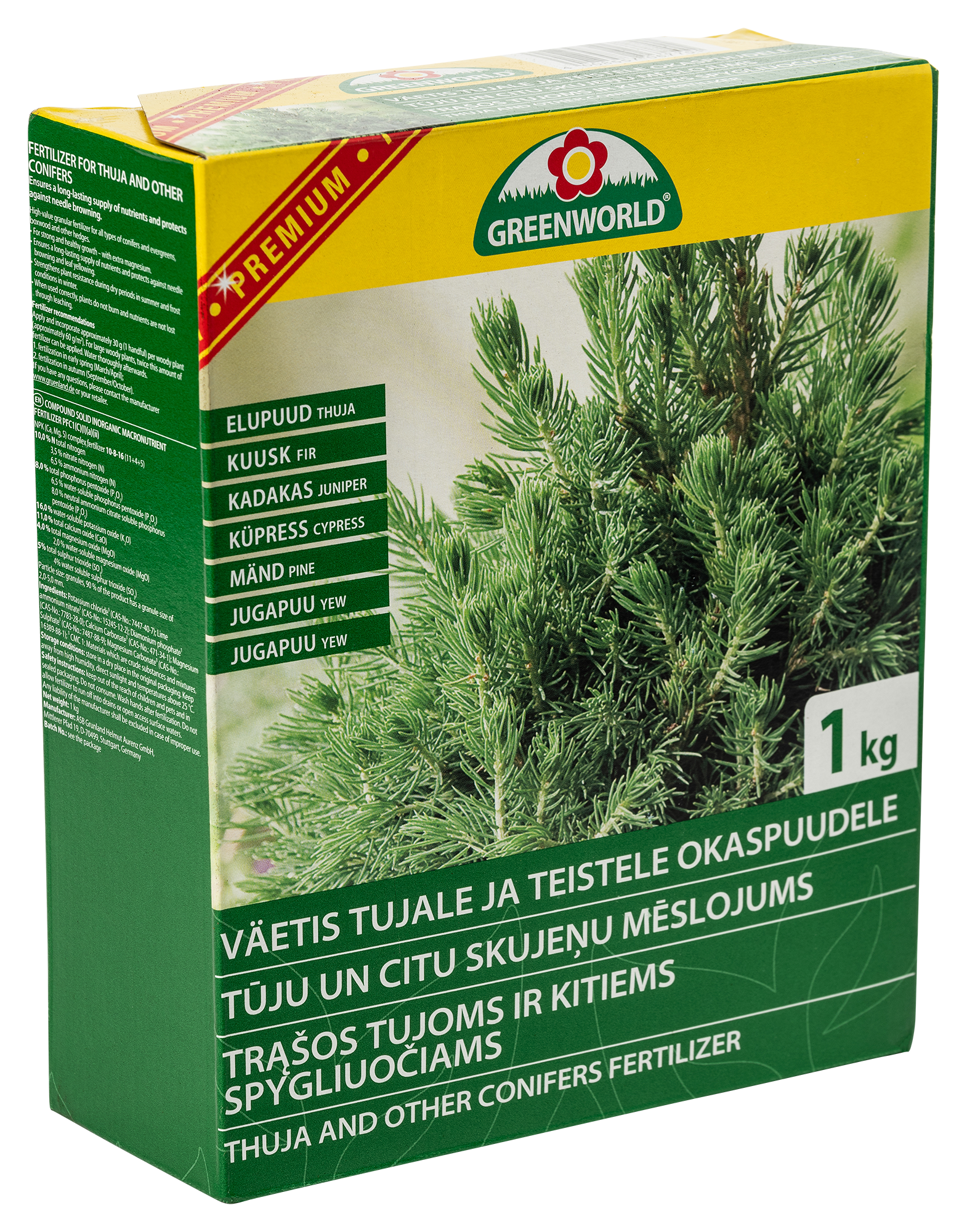 GREENWORLD Tūju un skujkoku mēslojums 1kg