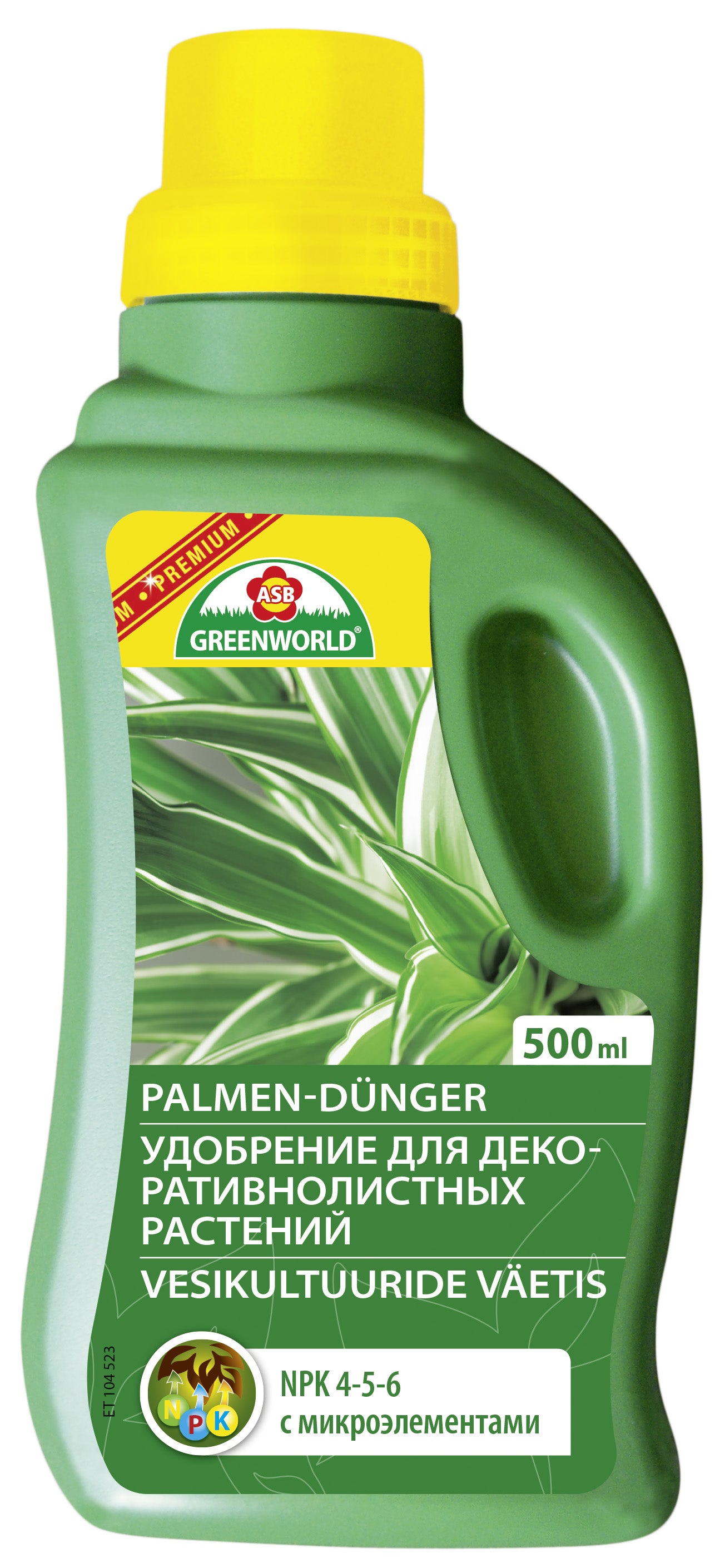 GREENWORLD mēslojums zaļajiem augiem un palmām 500ml
