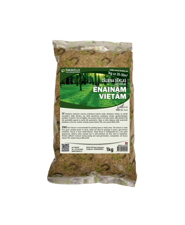 Zāliena sēklu maisījums ēnainām vietām 1kg