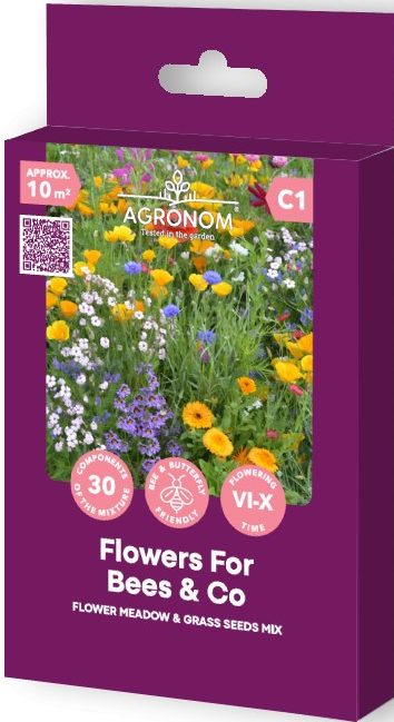 Puķu un zāļu sēklu maisījums Flowers For Bees & Co 0.045kg