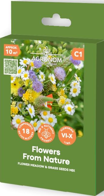 Puķu un zāļu sēklu maisījums Flowers From Nature 0.045kg