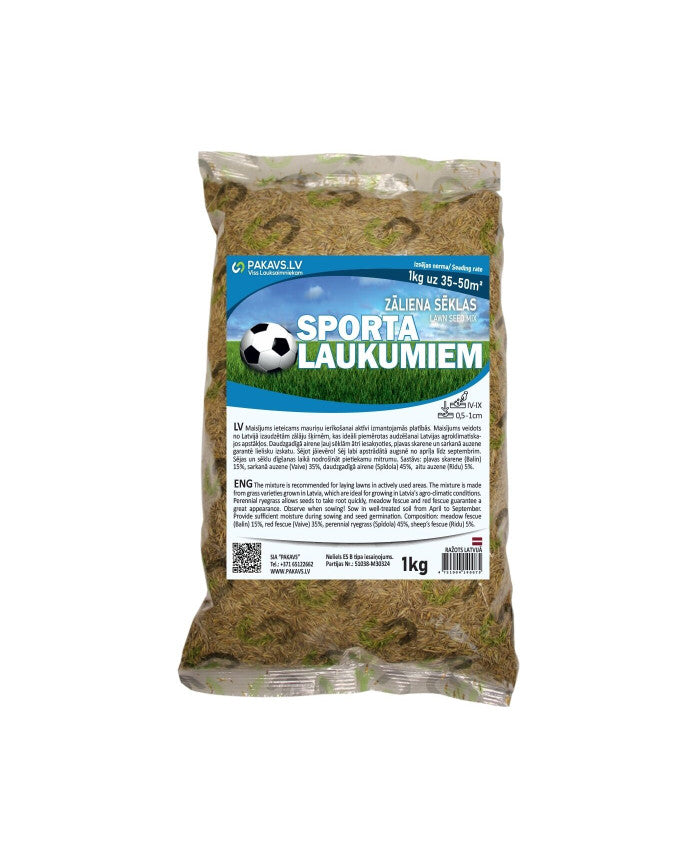 Zāliena sēklu maisījums sporta laukumiem 1kg